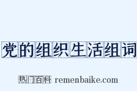 党的组织生活组词是什么意思的图片